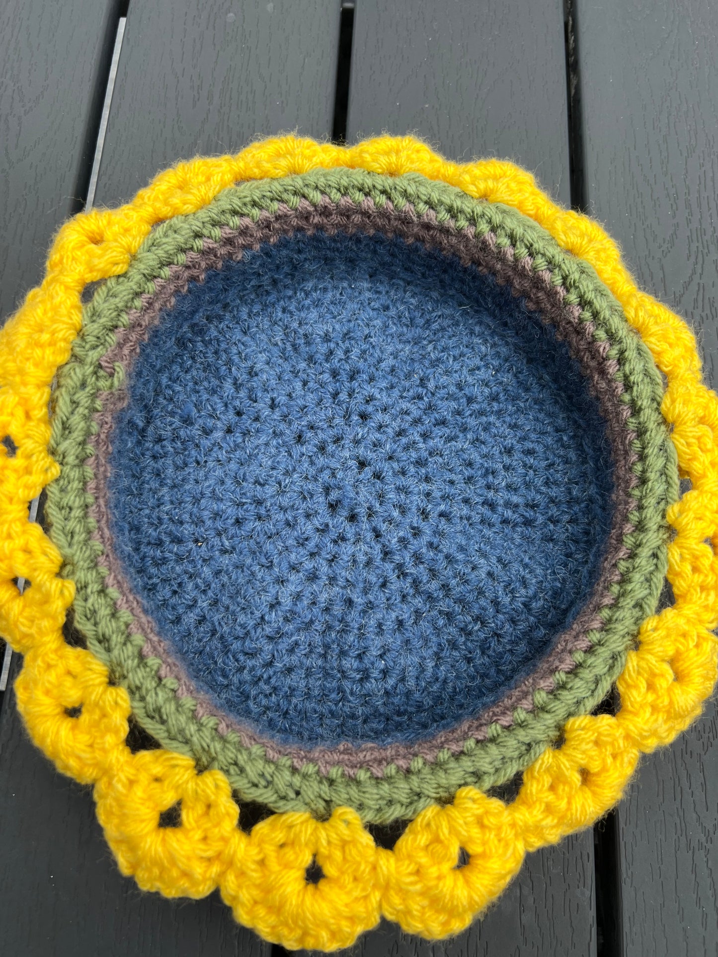 Sunflower Coasters with Matching Basket