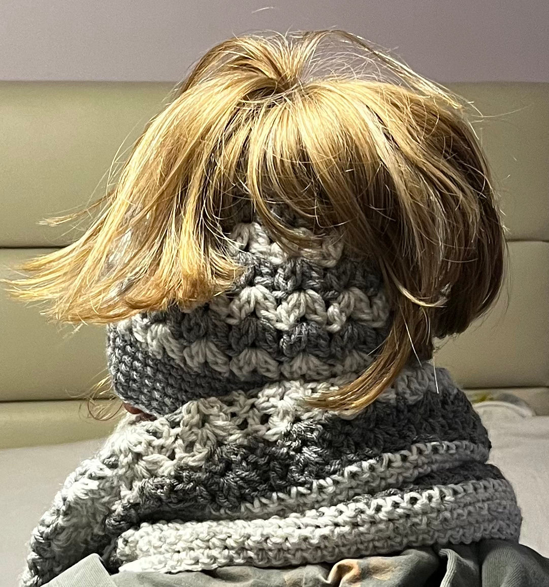 Messy Bun Hat and Matching Scarf Set