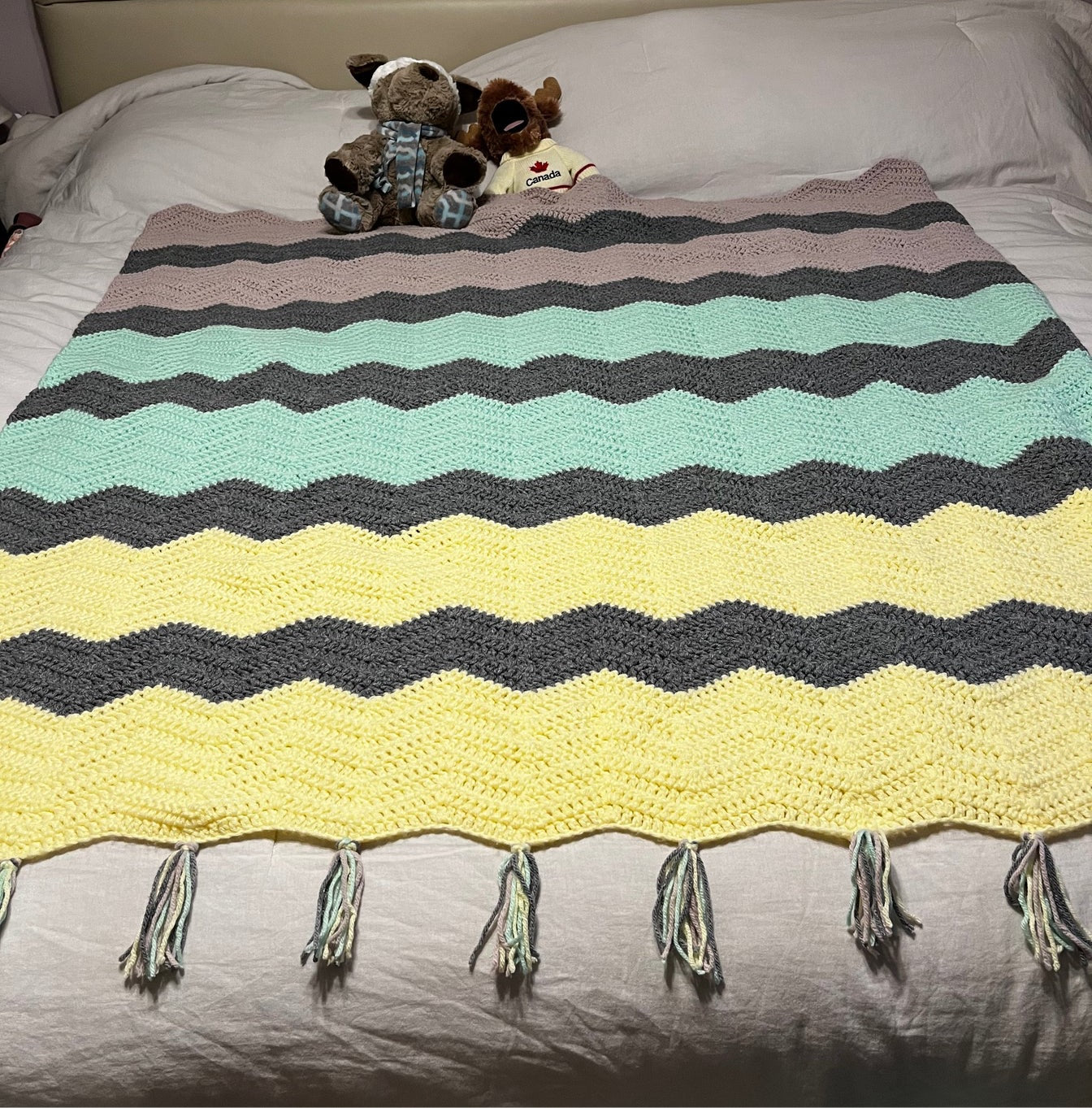 Chevron Blanket with Tassels